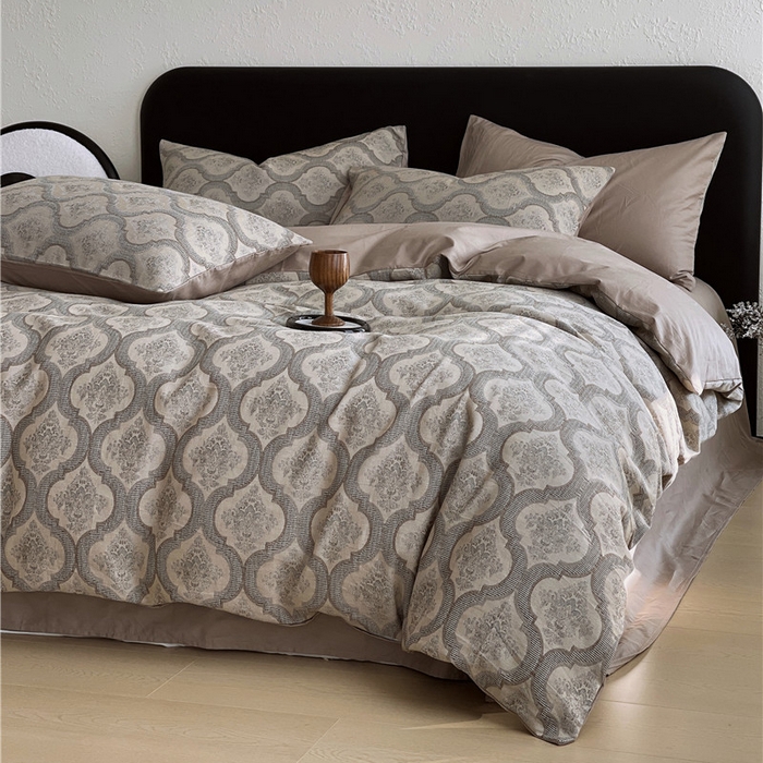 91家纺网 家纺一手货源 找家纺 琪格格纺织 2026新款60s纯棉加厚三层纱系列四件套 三层纱 至尊