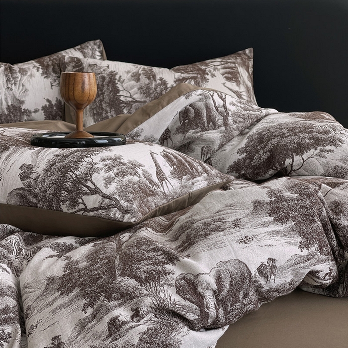 91家纺网 家纺一手货源 找家纺 琪格格纺织 2026新款60s纯棉加厚三层纱系列四件套 三层纱 海纳公园