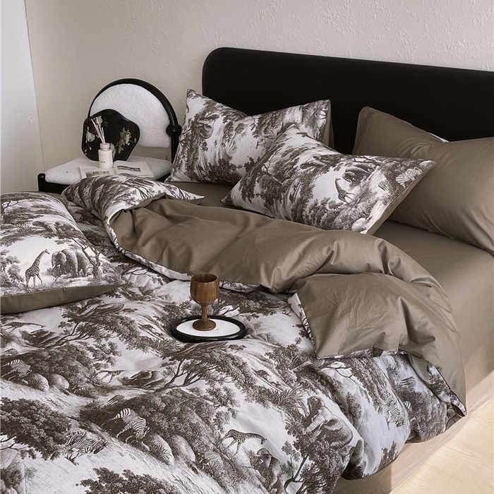 91家纺网 家纺一手货源 找家纺 琪格格纺织 2026新款60s纯棉加厚三层纱系列四件套 三层纱 海纳公园