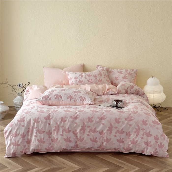 91家纺网 家纺一手货源 找家纺 琪格格纺织 2026新款60s纯棉加厚三层纱系列四件套 三层纱 枫韵-柔玉