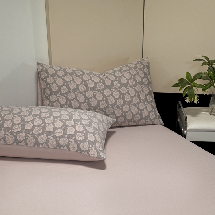 91家纺网 家纺一手货源 找家纺 琪格格纺织 2026新款60s纯棉加厚三层纱系列四件套 三层纱 玫瑰锦簇