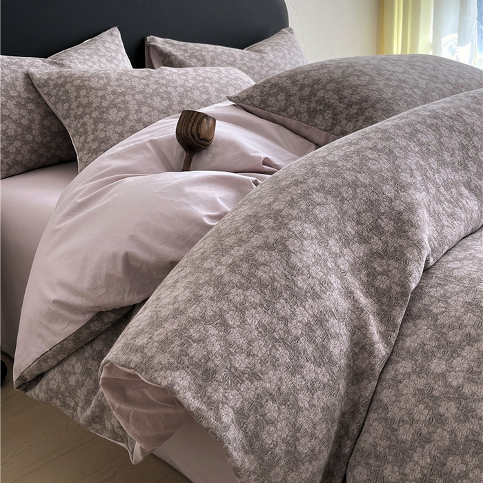 琪格格纺织 2026新款60s纯棉加厚三层纱系列四件套 三层纱 沁绿曲