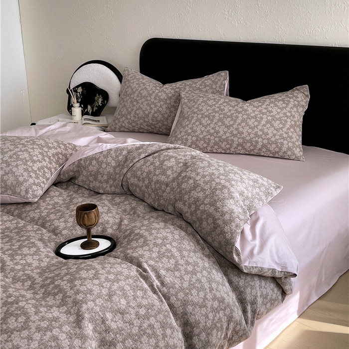 91家纺网 家纺一手货源 找家纺 琪格格纺织 2026新款60s纯棉加厚三层纱系列四件套 三层纱 沁绿曲