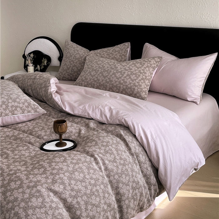 91家纺网 家纺一手货源 找家纺 琪格格纺织 2026新款60s纯棉加厚三层纱系列四件套 三层纱 沁绿曲