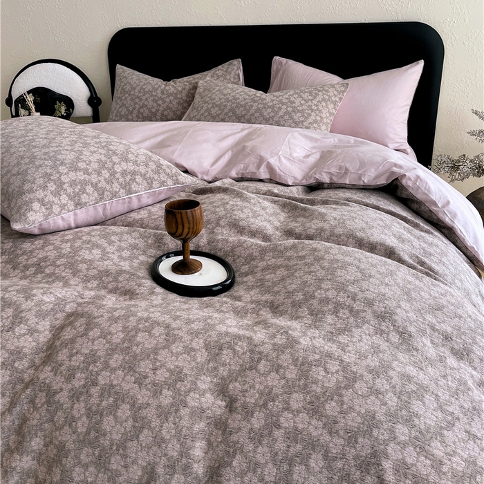 91家纺网 家纺一手货源 找家纺 琪格格纺织 2026新款60s纯棉加厚三层纱系列四件套 三层纱 沁绿曲