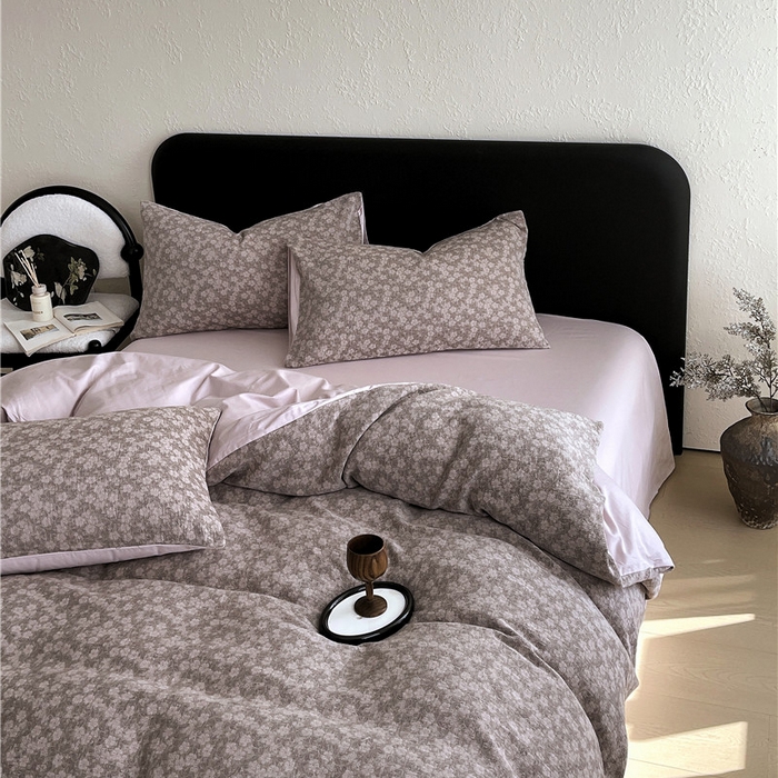 91家纺网 家纺一手货源 找家纺 琪格格纺织 2026新款60s纯棉加厚三层纱系列四件套 三层纱 沁绿曲