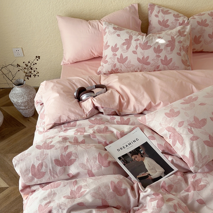 91家纺网 家纺一手货源 找家纺 琪格格纺织 2026新款60s纯棉加厚三层纱系列四件套 三层纱 枫韵-柔玉