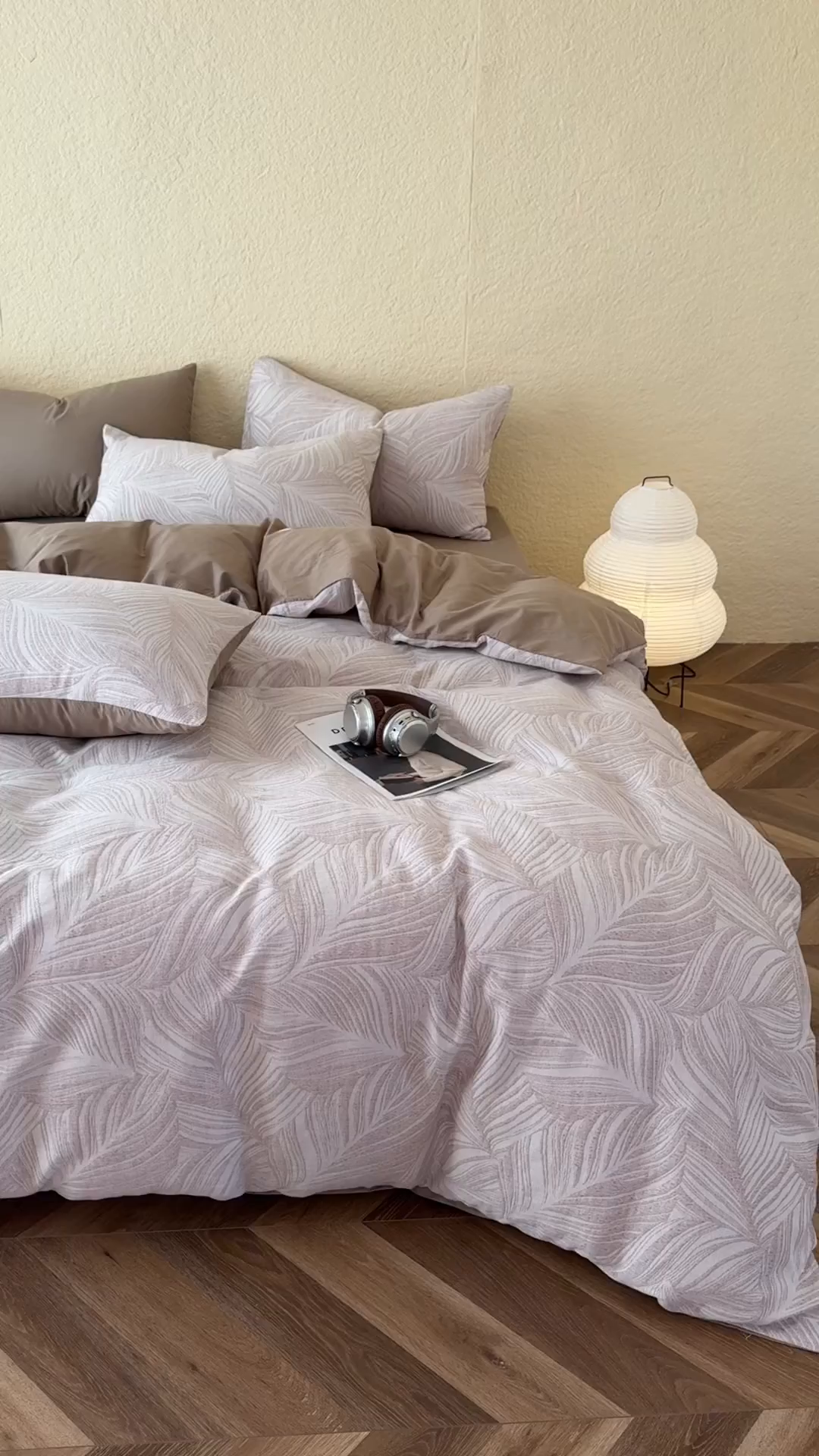 91家纺网 家纺一手货源 找家纺 琪格格纺织 2026新款60s纯棉加厚三层纱系列四件套 三层纱 叶舞