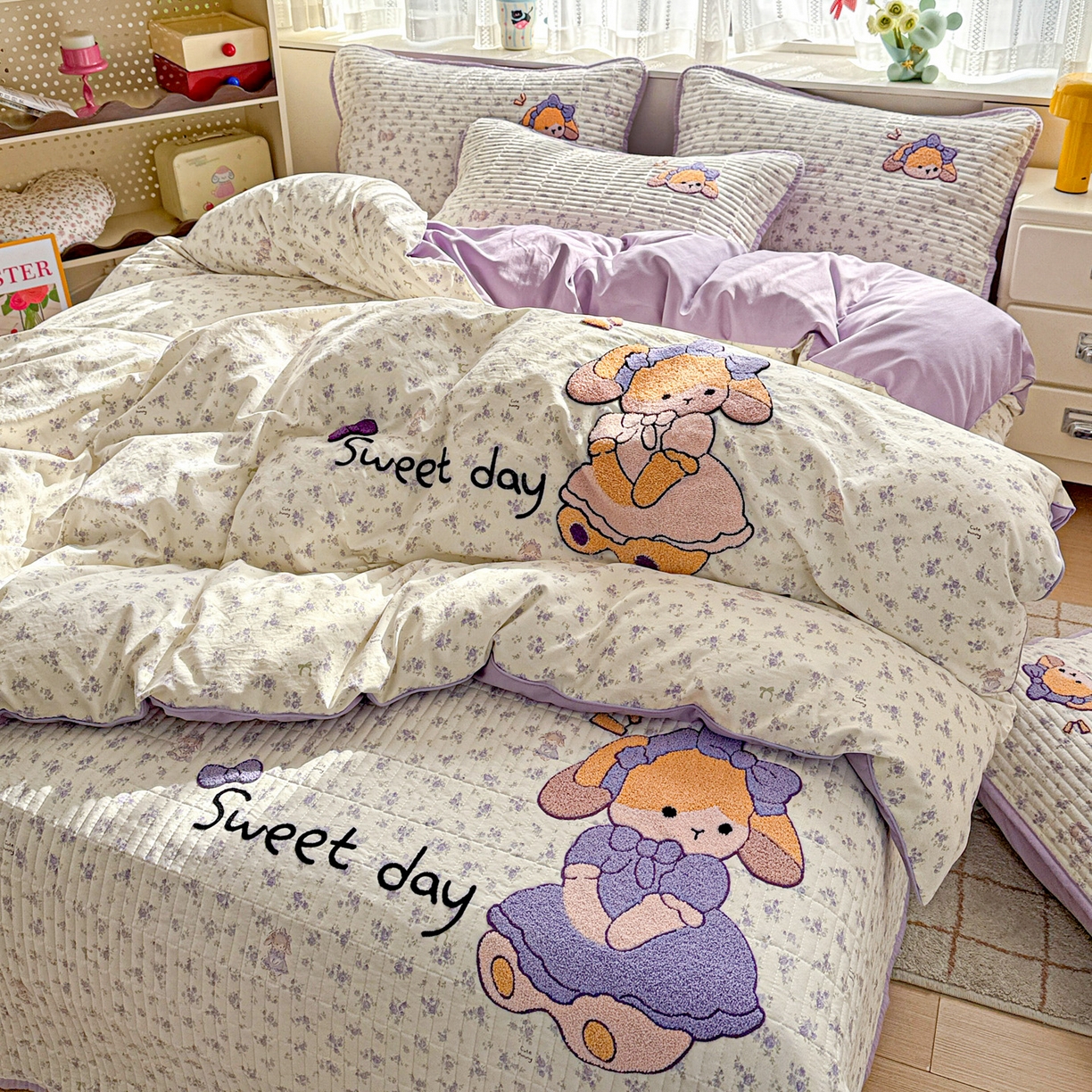 91家纺网 家纺一手货源 找家纺 （总）富米莱（原臻工厂） 2026新款古法仿棉毛巾绣夹棉床盖床垫床褥床笠一四季款系列