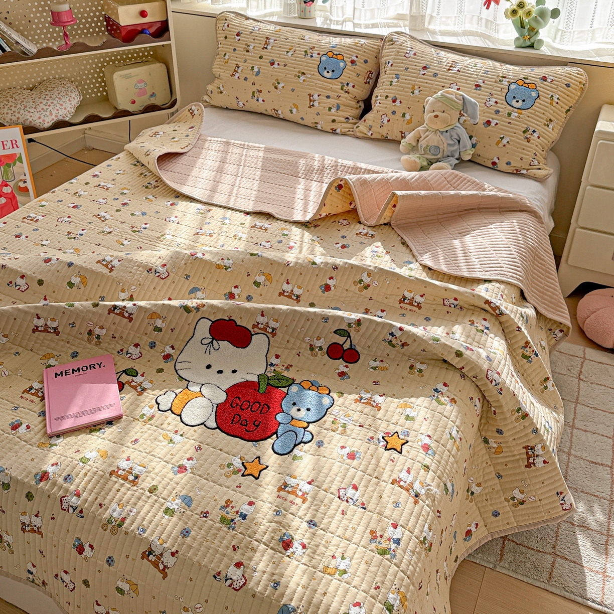 91家纺网 家纺一手货源 找家纺 富米莱（原臻工厂） 2026新款古法仿棉毛巾绣夹棉床盖床垫床褥床笠一四季款系列 梦幻乐园