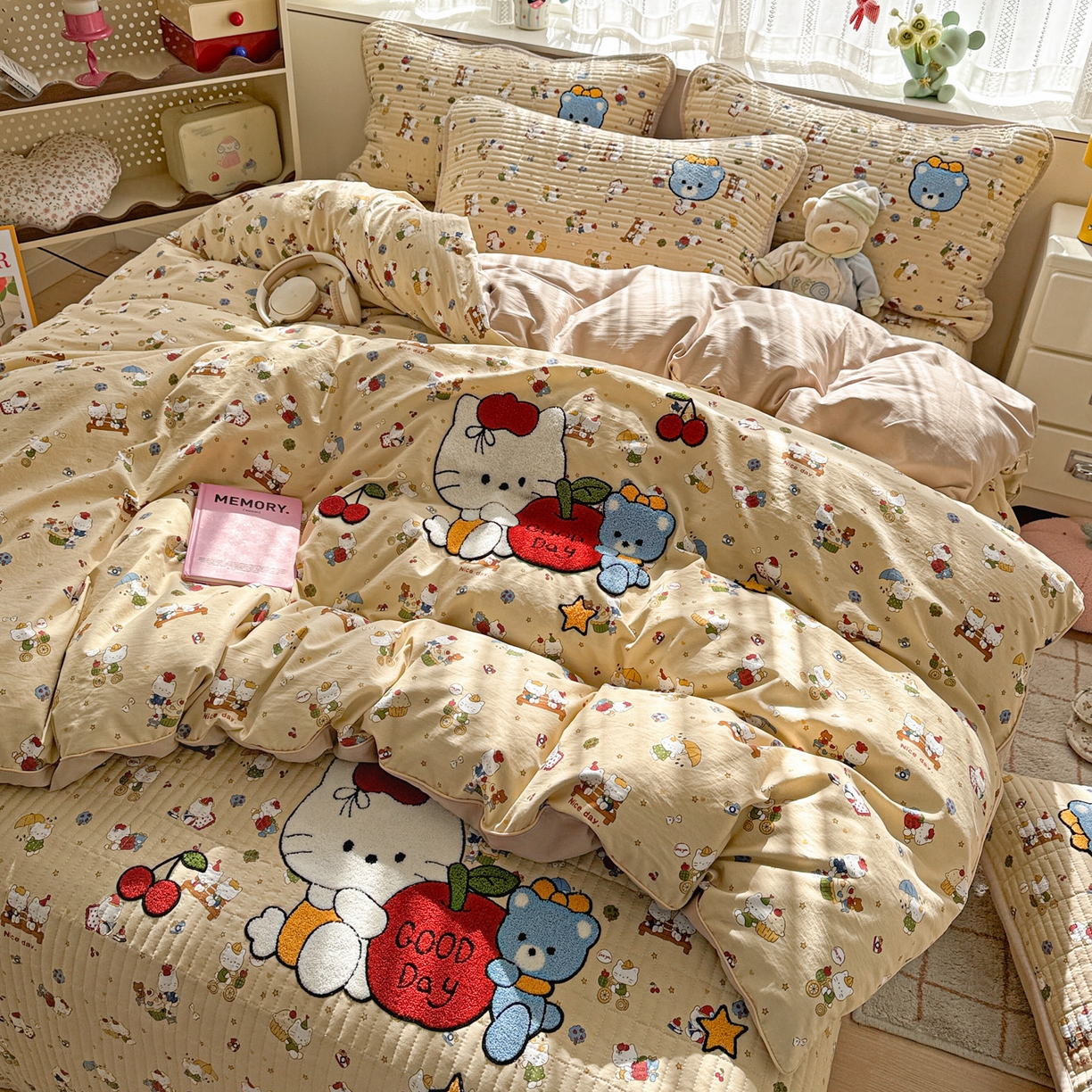 91家纺网 家纺一手货源 找家纺 富米莱（原臻工厂） 2026新款古法仿棉毛巾绣夹棉床盖床垫床褥床笠一四季款系列 梦幻乐园