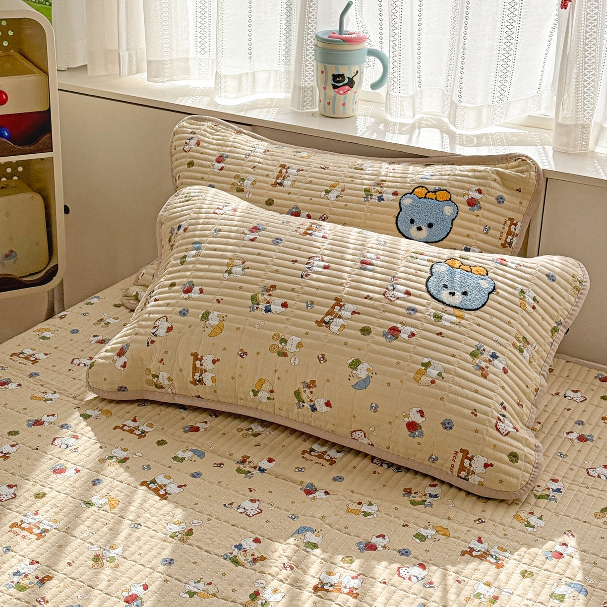 91家纺网 家纺一手货源 找家纺 富米莱（原臻工厂） 2026新款古法仿棉毛巾绣夹棉床盖床垫床褥床笠一四季款系列 梦幻乐园