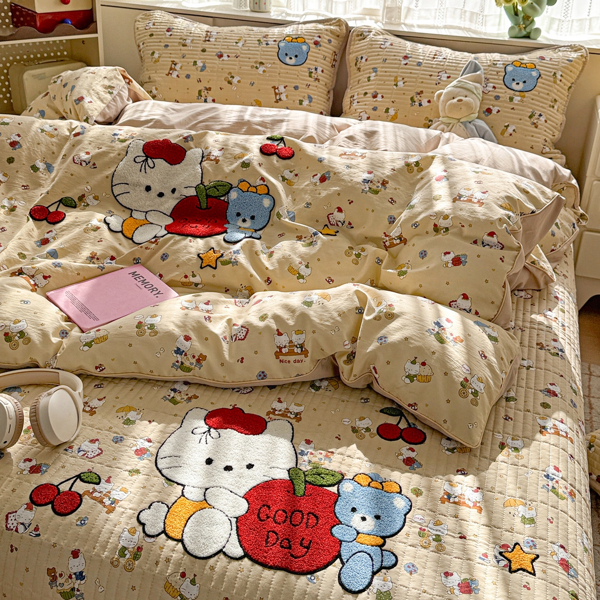 91家纺网 家纺一手货源 找家纺 富米莱（原臻工厂） 2026新款古法仿棉毛巾绣夹棉床盖床垫床褥床笠一四季款系列 梦幻乐园