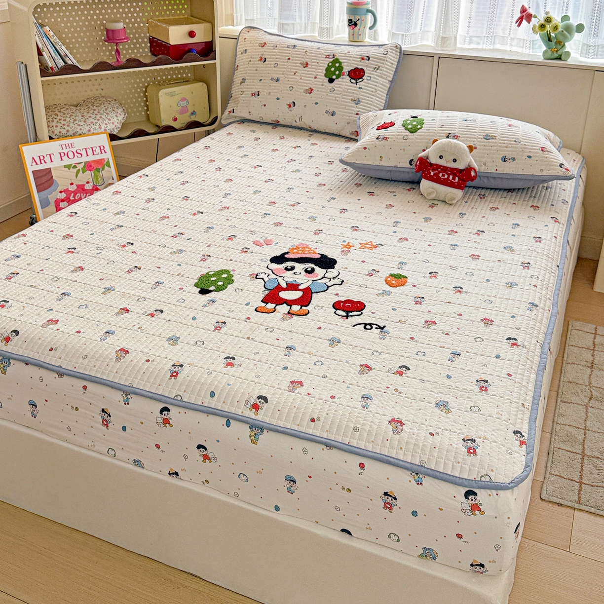 91家纺网 家纺一手货源 找家纺 富米莱（原臻工厂） 2026新款古法仿棉毛巾绣夹棉床盖床垫床褥床笠一四季款系列 小新日记