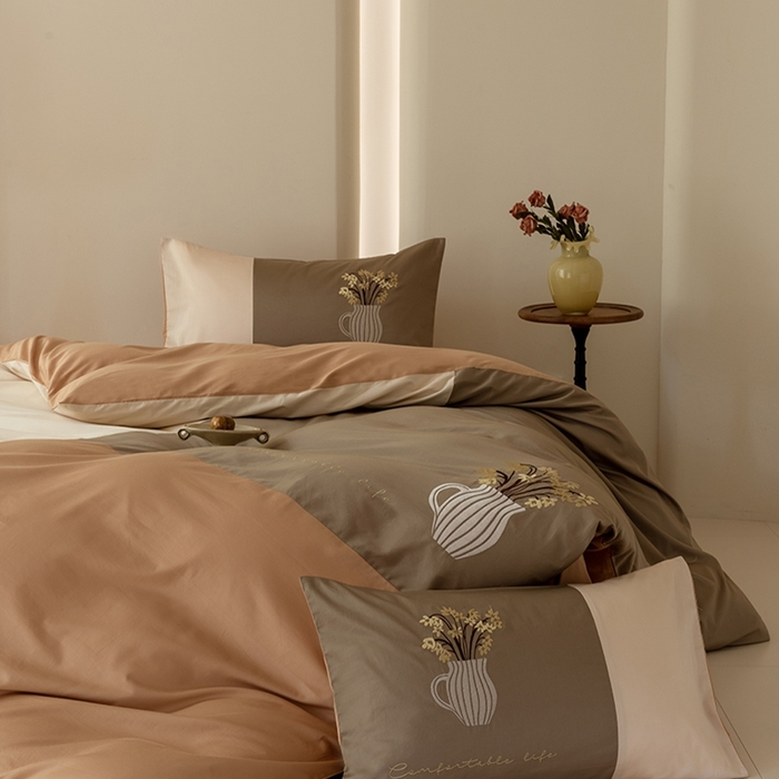 91家纺网 家纺一手货源 找家纺 波比可可 2026新款50s长绒棉纯棉全棉居家轻奢四件套-款式三 英伦时刻