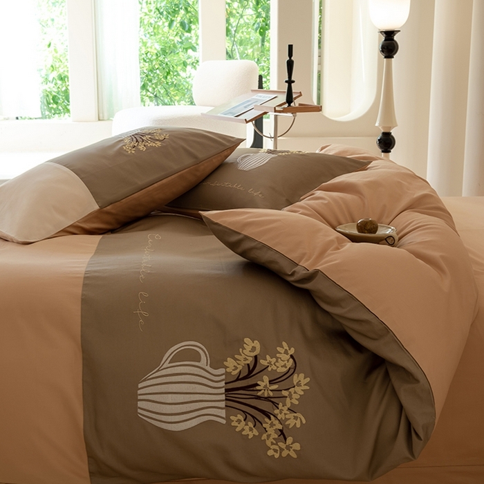 91家纺网 家纺一手货源 找家纺 波比可可 2026新款50s长绒棉纯棉全棉居家轻奢四件套-款式三 英伦时刻