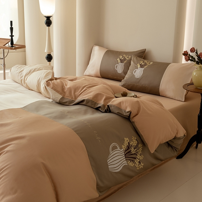 91家纺网 家纺一手货源 找家纺 波比可可 2026新款50s长绒棉纯棉全棉居家轻奢四件套-款式三 英伦时刻