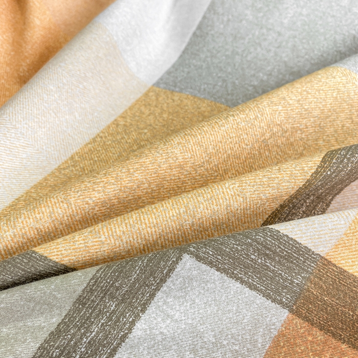 91家纺网 家纺一手货源 找家纺 凌鼎 2025新款100%全棉磨毛四件套数码印花加厚纯棉磨毛四件套 灰色情调桔