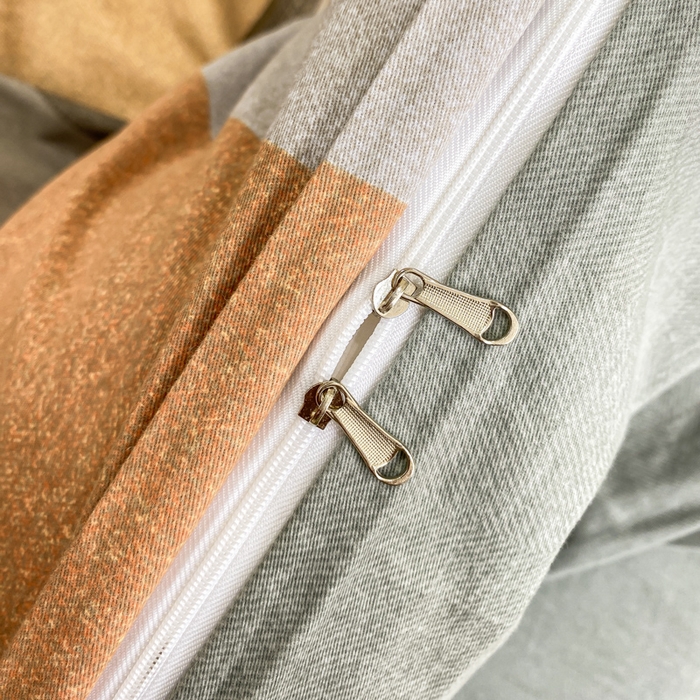 91家纺网 家纺一手货源 找家纺 凌鼎 2025新款100%全棉磨毛四件套数码印花加厚纯棉磨毛四件套 灰色情调桔