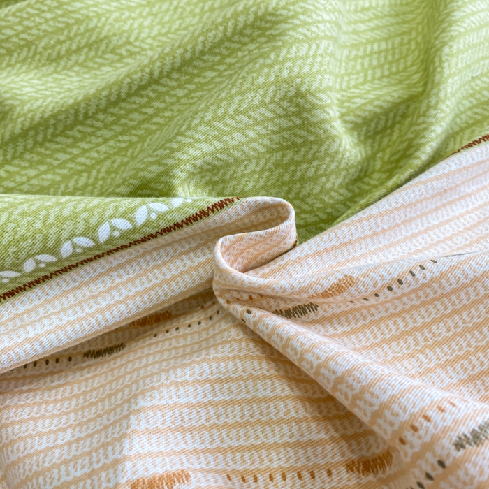 91家纺网 家纺一手货源 找家纺 凌鼎 2025新款100%全棉磨毛四件套数码印花加厚纯棉磨毛四件套 卡诺奇桔