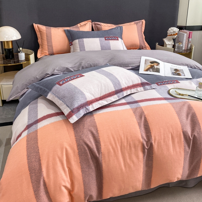 91家纺网 家纺一手货源 找家纺 凌鼎 2025新款100%全棉磨毛四件套数码印花加厚纯棉磨毛四件套 寻梦园粉