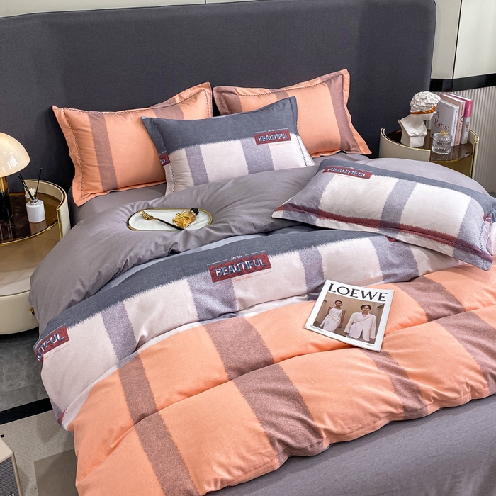 91家纺网 家纺一手货源 找家纺 凌鼎 2025新款100%全棉磨毛四件套数码印花加厚纯棉磨毛四件套 寻梦园粉