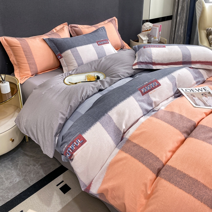 91家纺网 家纺一手货源 找家纺 凌鼎 2025新款100%全棉磨毛四件套数码印花加厚纯棉磨毛四件套 寻梦园粉