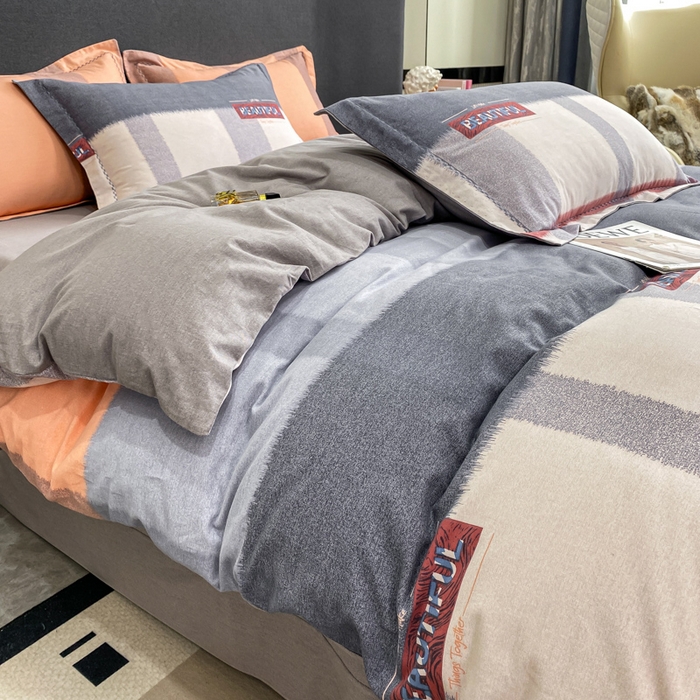 91家纺网 家纺一手货源 找家纺 凌鼎 2025新款100%全棉磨毛四件套数码印花加厚纯棉磨毛四件套 寻梦园粉