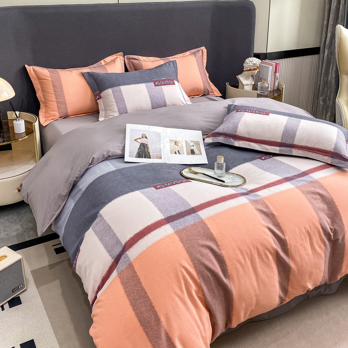 91家纺网 家纺一手货源 找家纺 凌鼎 2025新款100%全棉磨毛四件套数码印花加厚纯棉磨毛四件套 寻梦园粉