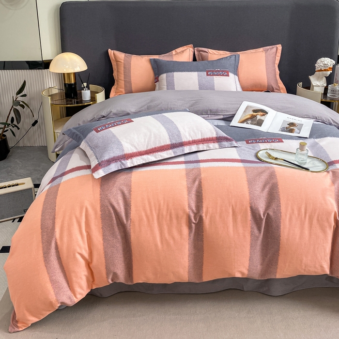 91家纺网 家纺一手货源 找家纺 凌鼎 2025新款100%全棉磨毛四件套数码印花加厚纯棉磨毛四件套 寻梦园粉