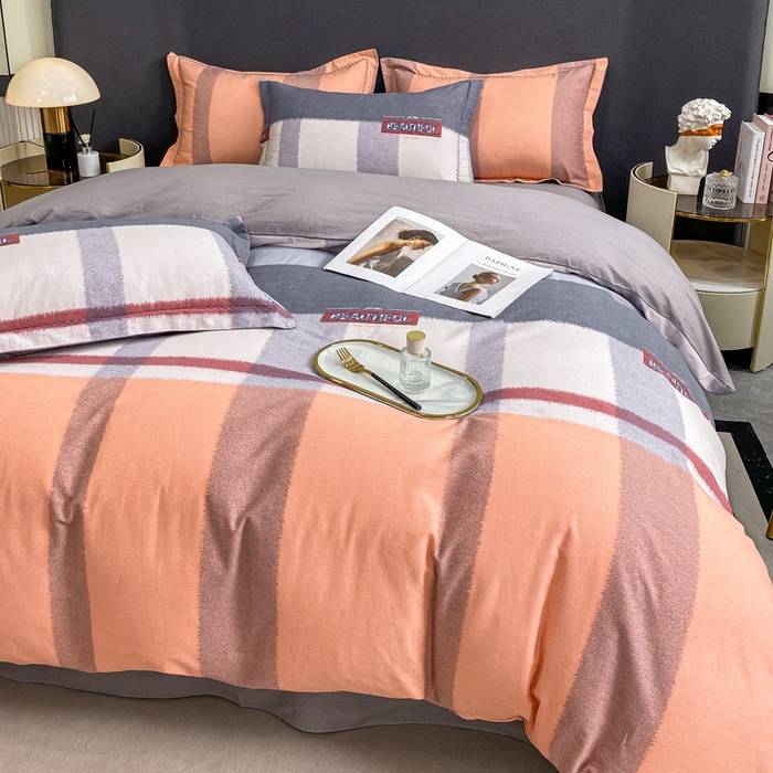 91家纺网 家纺一手货源 找家纺 凌鼎 2025新款100%全棉磨毛四件套数码印花加厚纯棉磨毛四件套 寻梦园粉