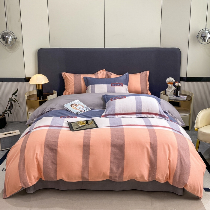 凌鼎 2025新款100%全棉磨毛四件套数码印花加厚纯棉磨毛四件套 寻梦园粉