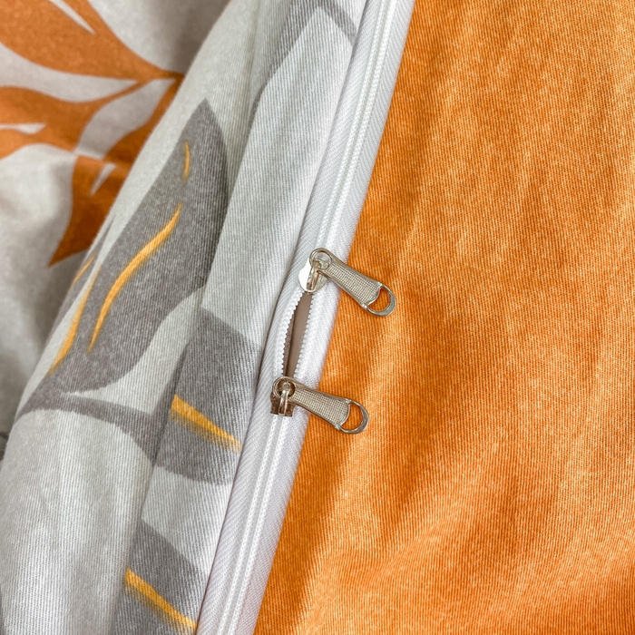 91家纺网 家纺一手货源 找家纺 凌鼎 2025新款100%全棉磨毛四件套数码印花加厚纯棉磨毛四件套 叶叶情深灰