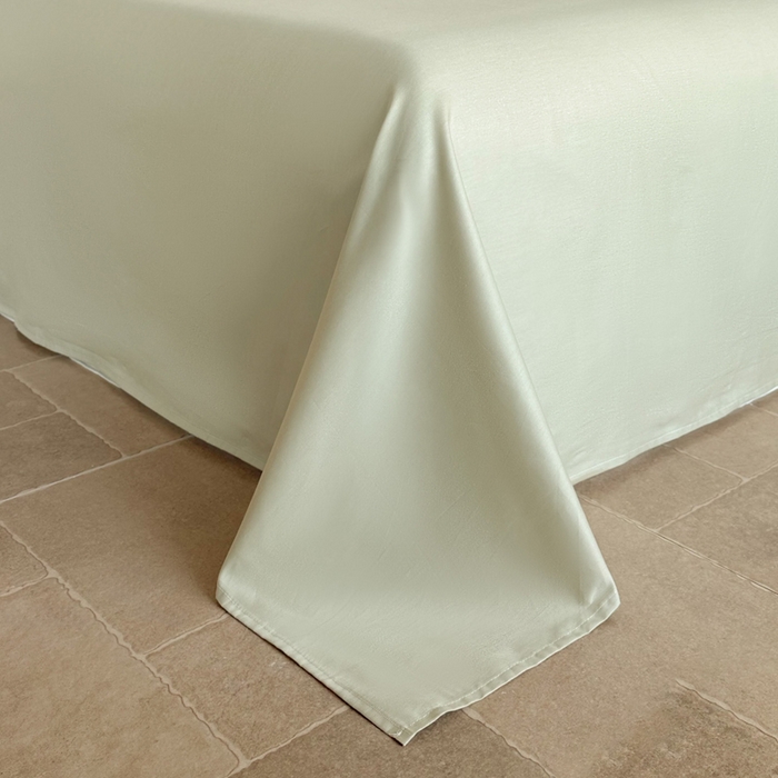 91家纺网 家纺一手货源 找家纺 卧趣家纺 2026新款A类60S贡缎提花全棉四件套 蕉野-奶绿