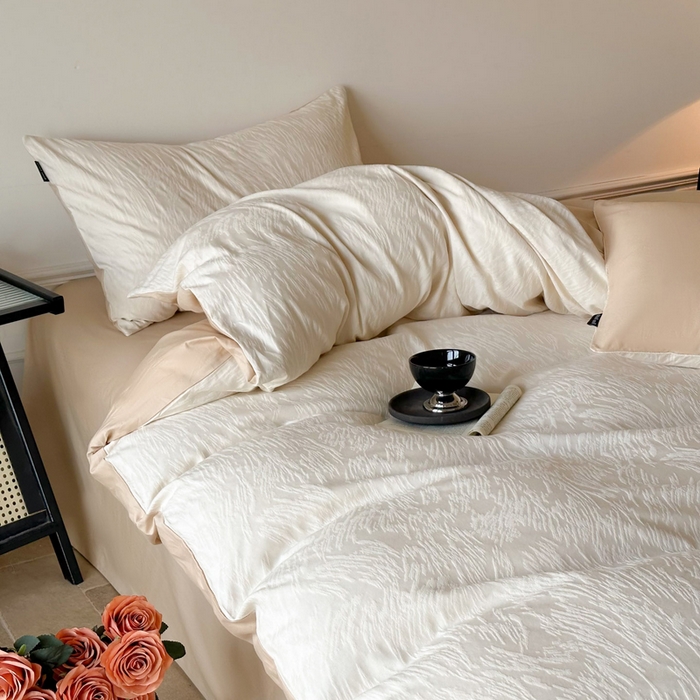 91家纺网 家纺一手货源 找家纺 卧趣家纺 2026新款A类60S贡缎提花全棉四件套 克拉拉-米