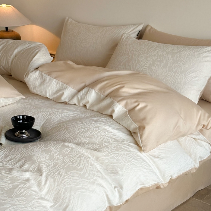 91家纺网 家纺一手货源 找家纺 卧趣家纺 2026新款A类60S贡缎提花全棉四件套 克拉拉-米