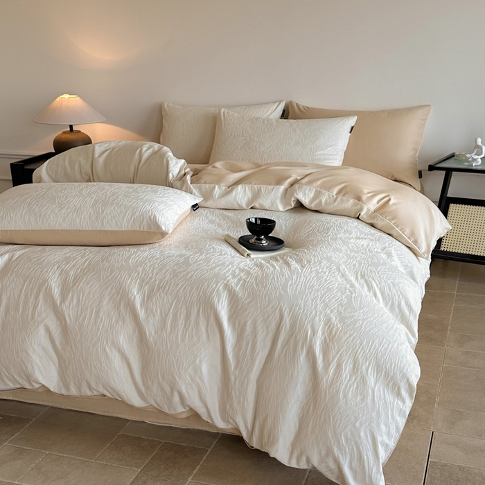 91家纺网 家纺一手货源 找家纺 卧趣家纺 2026新款A类60S贡缎提花全棉四件套 克拉拉-米