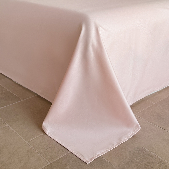 91家纺网 家纺一手货源 找家纺 卧趣家纺 2026新款A类60S贡缎提花全棉四件套 浪漫情缘-粉