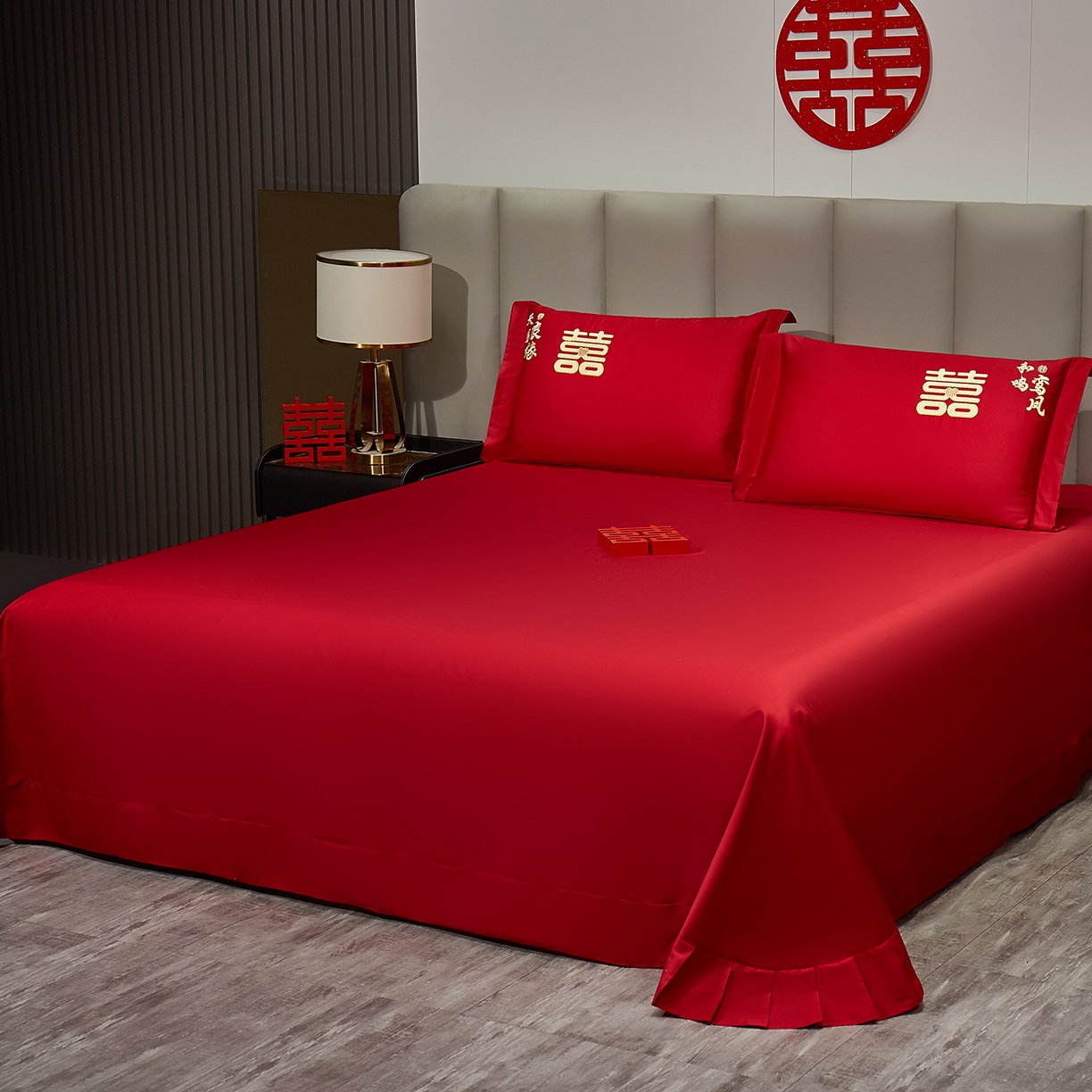 91家纺网 家纺一手货源 找家纺 浩情国际婚庆供货中心 2026新款100%全棉长绒棉纯棉婚庆四件套结婚刺绣六件套多件套长期供货 （提供买家秀） 金玉龙凤