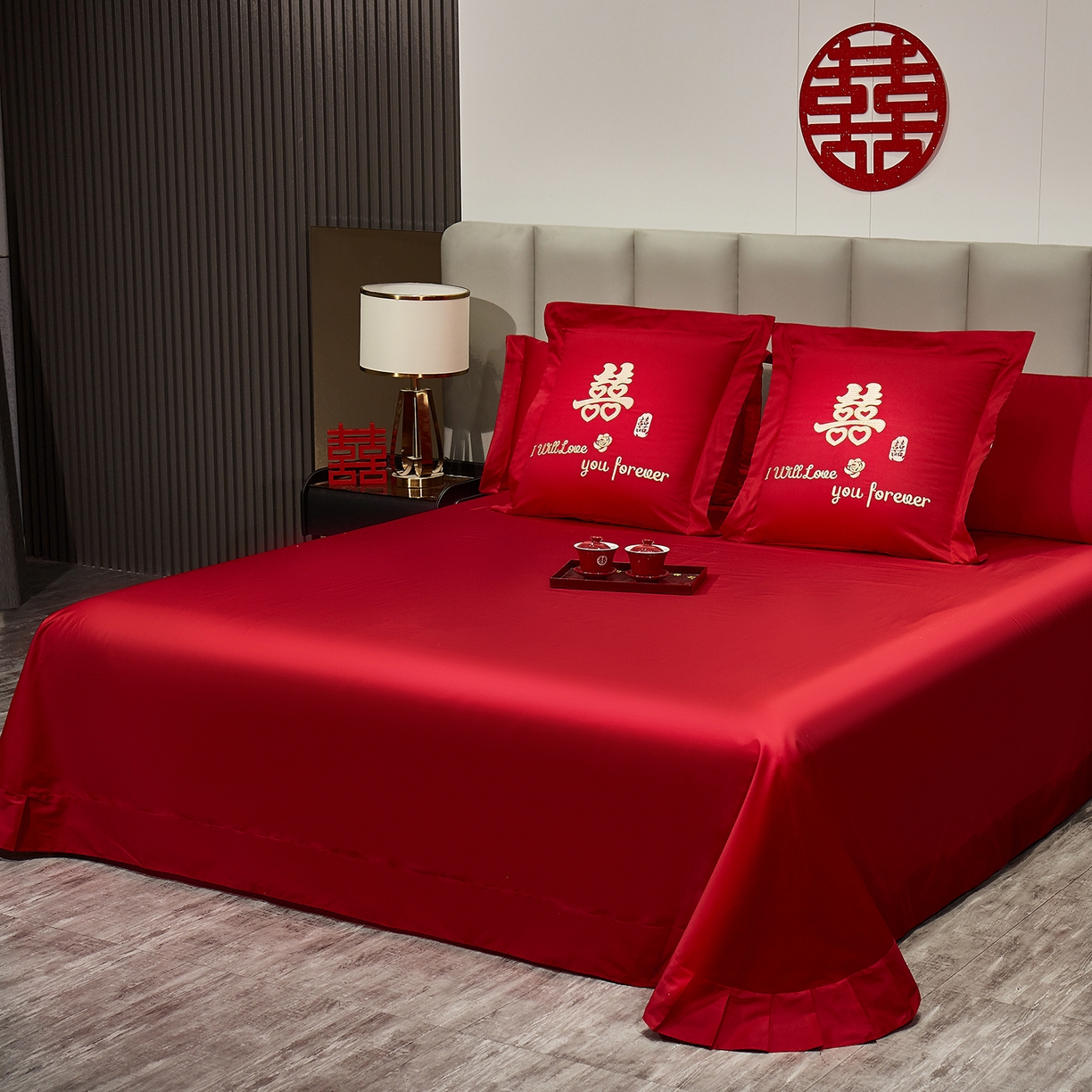 91家纺网 家纺一手货源 找家纺 浩情国际婚庆供货中心 2026新款100%全棉长绒棉纯棉婚庆四件套结婚刺绣六件套多件套长期供货 （提供买家秀） 金玉龙凤