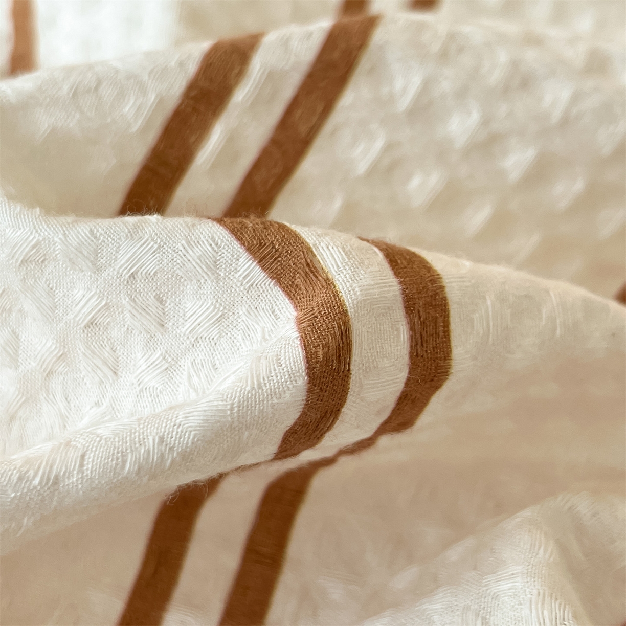 91家纺网 家纺一手货源 找家纺 笙意家纺 2026新款全棉A版华夫格B版40支毛巾绣四件套 苹果小熊