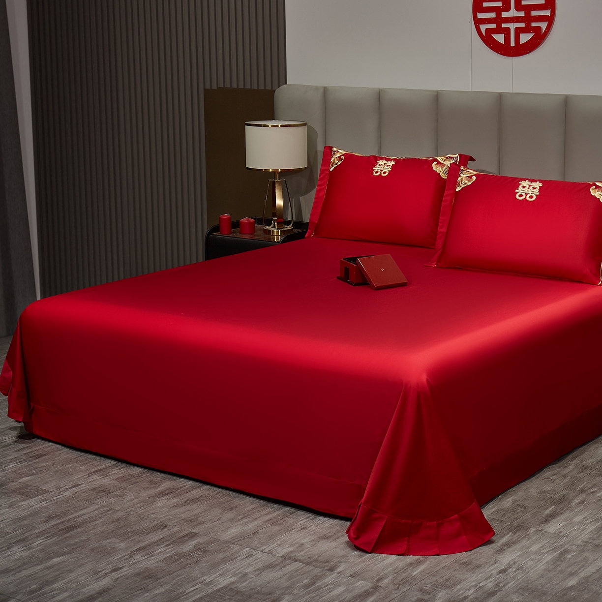 91家纺网 家纺一手货源 找家纺 浩情国际婚庆供货中心 2026新款100%全棉长绒棉纯棉婚庆四件套结婚刺绣六件套多件套长期供货 （提供买家秀） 江山美人