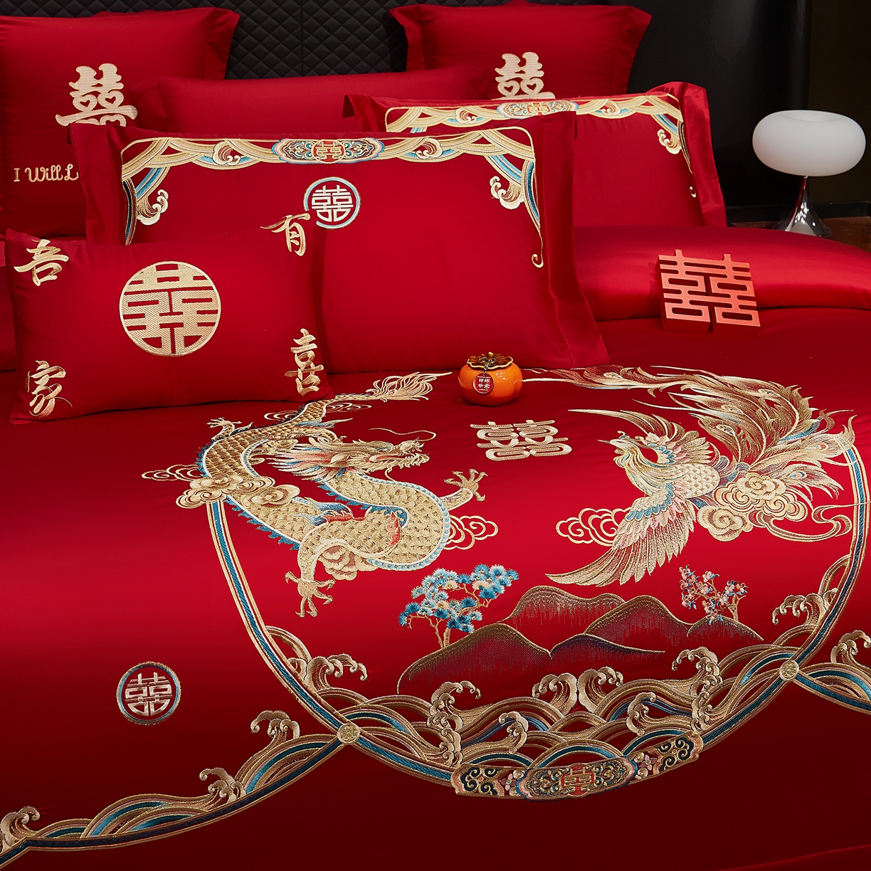 91家纺网 家纺一手货源 找家纺 浩情国际婚庆供货中心 2026新款100%全棉长绒棉纯棉婚庆四件套结婚刺绣六件套多件套长期供货 （提供买家秀） 龙凤呈祥