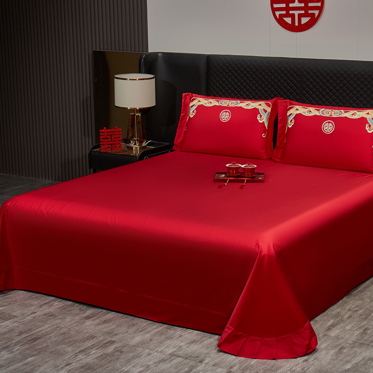 91家纺网 家纺一手货源 找家纺 浩情国际婚庆供货中心 2026新款100%全棉长绒棉纯棉婚庆四件套结婚刺绣六件套多件套长期供货 （提供买家秀） 龙凤呈祥