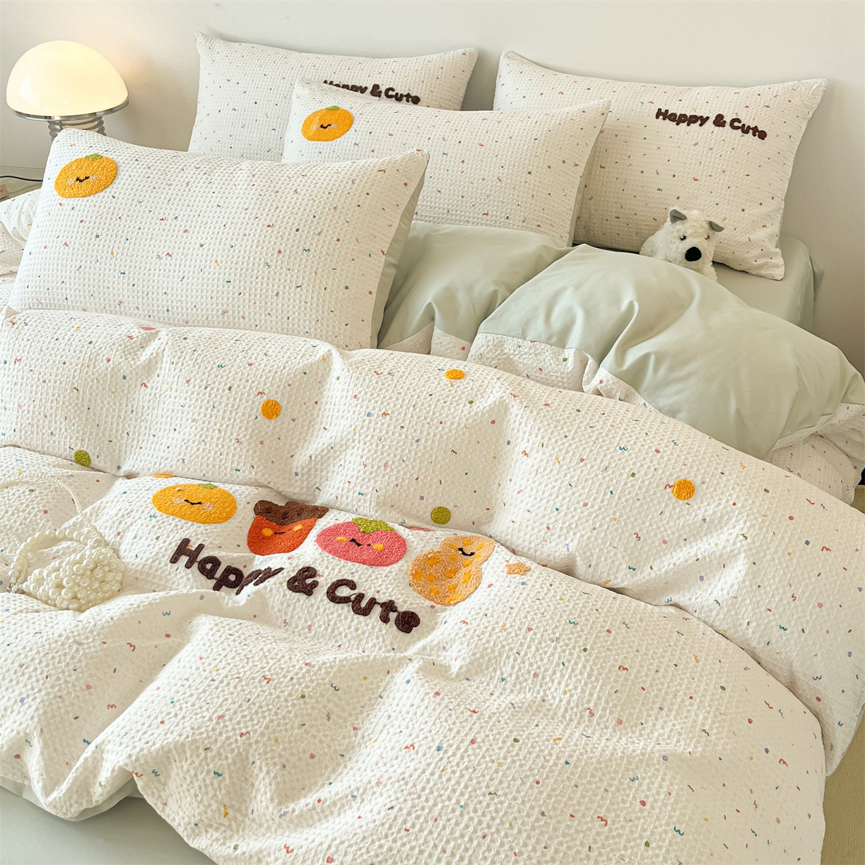 91家纺网 家纺一手货源 找家纺 （总）笙意家纺 2026新款全棉A版华夫格B版40支毛巾绣四件套