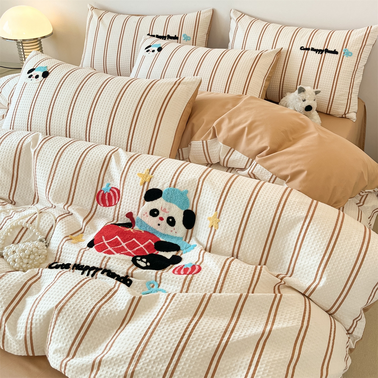 91家纺网 家纺一手货源 找家纺 （总）笙意家纺 2026新款全棉A版华夫格B版40支毛巾绣四件套