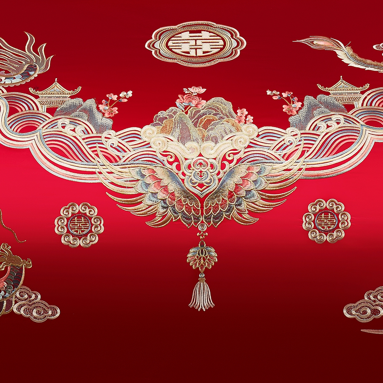 91家纺网 家纺一手货源 找家纺 浩情国际婚庆供货中心 2026新款100%全棉长绒棉纯棉婚庆四件套结婚刺绣六件套多件套长期供货 （提供买家秀） 龙凤祥合