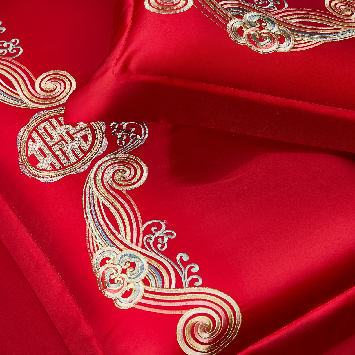 91家纺网 家纺一手货源 找家纺 浩情国际婚庆供货中心 2026新款100%全棉长绒棉纯棉婚庆四件套结婚刺绣六件套多件套长期供货 （提供买家秀） 龙凤祥合