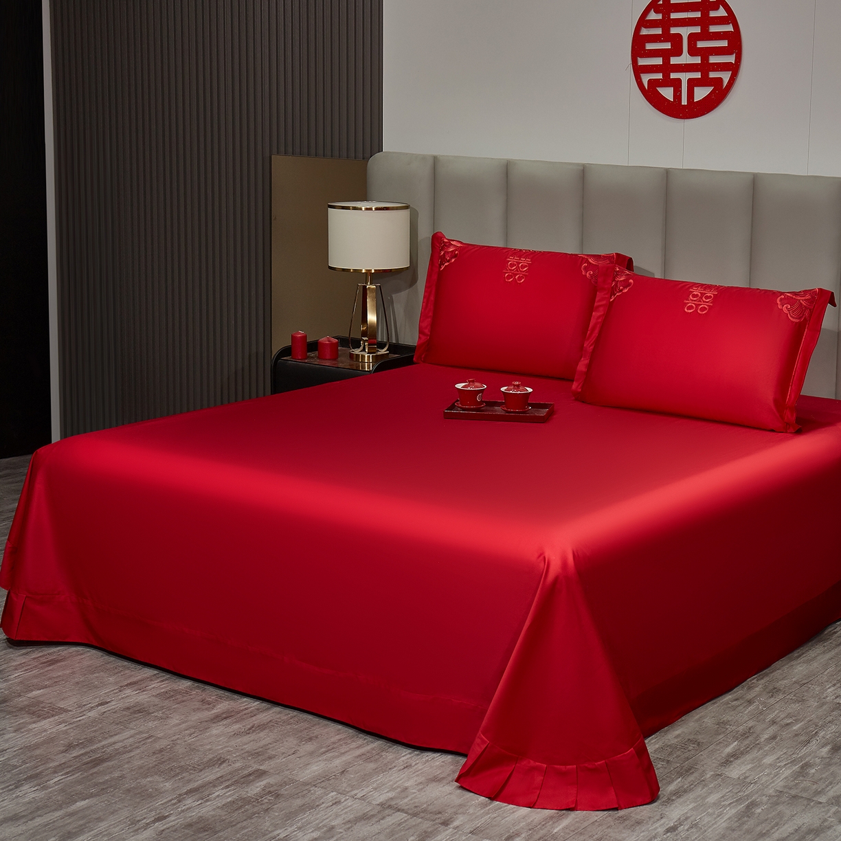 91家纺网 家纺一手货源 找家纺 浩情国际婚庆供货中心 2026新款100%全棉长绒棉纯棉婚庆四件套结婚刺绣六件套多件套长期供货 （提供买家秀） 万紫千红