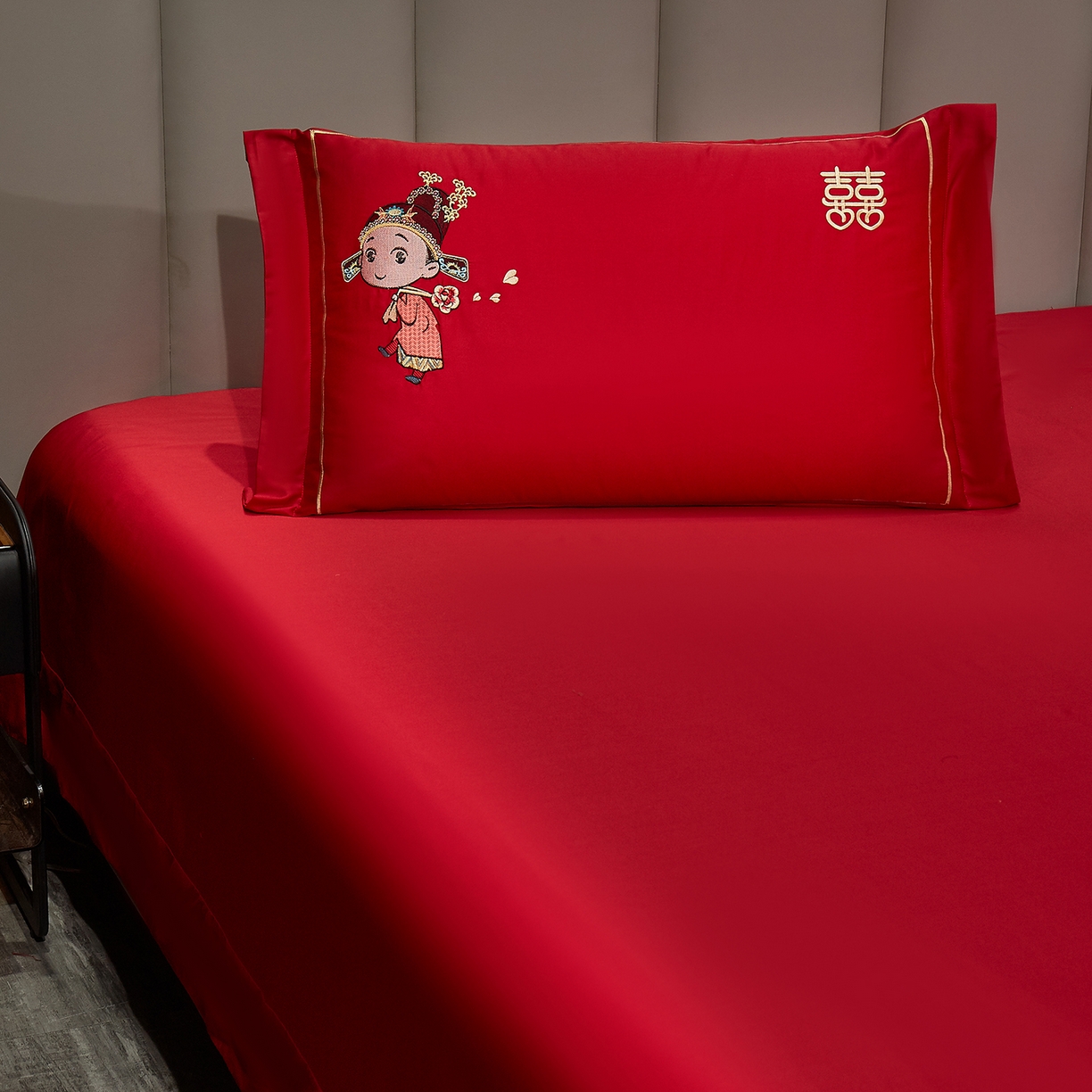 91家纺网 家纺一手货源 找家纺 浩情国际婚庆供货中心 2026新款100%全棉长绒棉纯棉婚庆四件套结婚刺绣六件套多件套长期供货 （提供买家秀） 永结同心